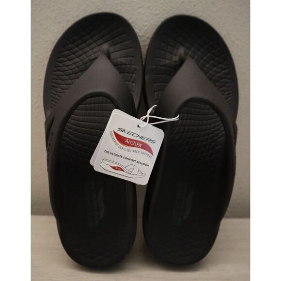 Skechers 141701 Women's Sz 9 Black Contend Go Recover Refresh Thong Sandals - Picture 8 of 8